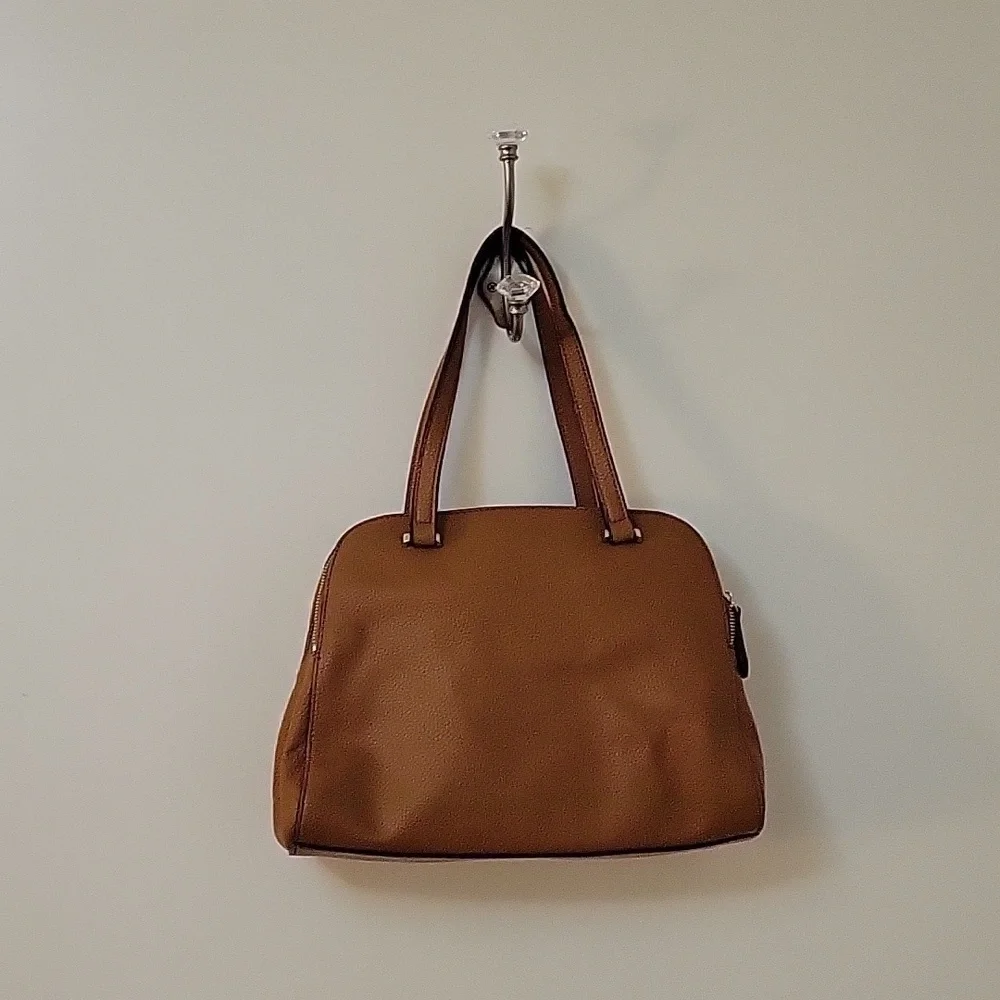 GUESS Medium Size Camel Brown Three Compartment Dome Tote Satchel